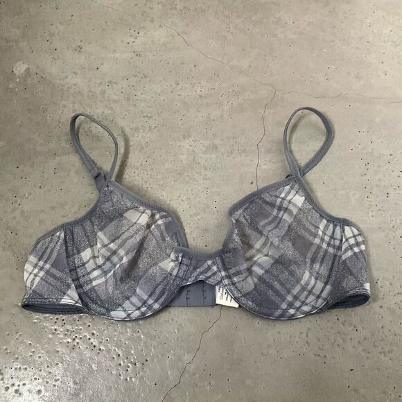 Calvin Klein Sheer Plaid Underwire Bra - Picture 1 of 4